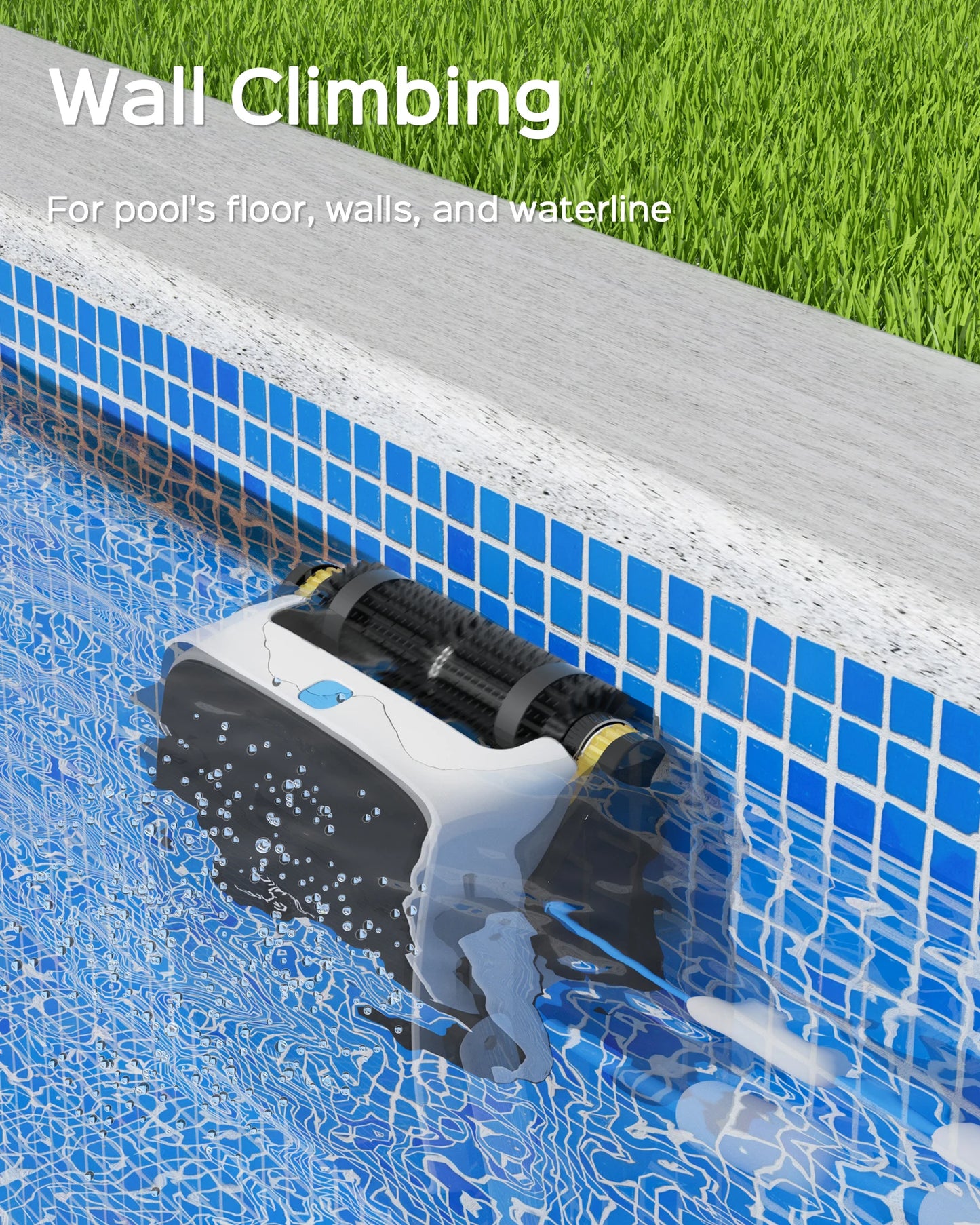 Robot Vacuum Cleaner with Pool Wall-climbing